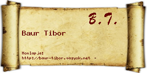 Baur Tibor névjegykártya